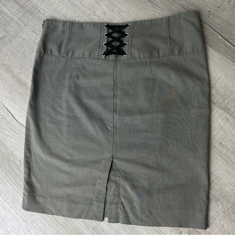 Candie’s Gray Lace-Up Women's Skirt 2000s Fashion Grunge